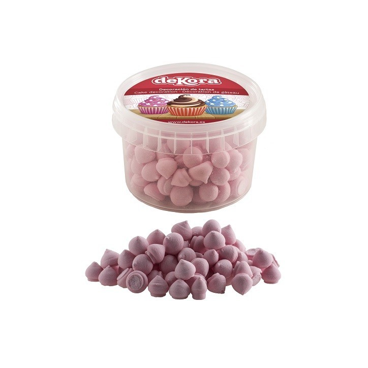 DeKora Mini Meringue Drops Rosa, 90g Drops