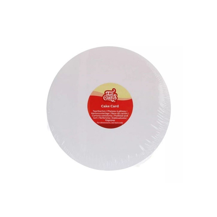 FunCakes Cake Card Round 22cm – 5-Pack Greaseproof Cake Boards