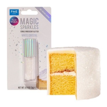 PME Magic Sparkles Edible Glitter White Crystal – 3g Jar