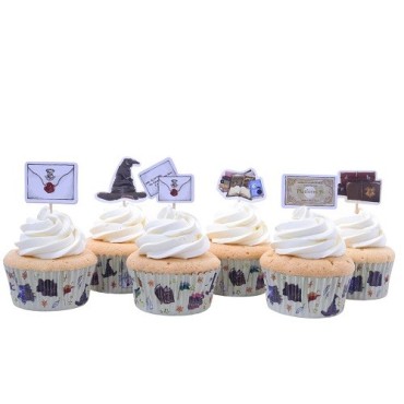 PME Harry Potter Cupcake Kit – 24 Toppers & Cases, Hogwarts Theme