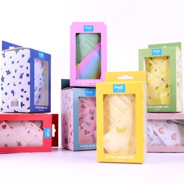 PME Tulip Baking Cups Lemons 24 pcs – Lemon Design Tulip Cupcake Cases