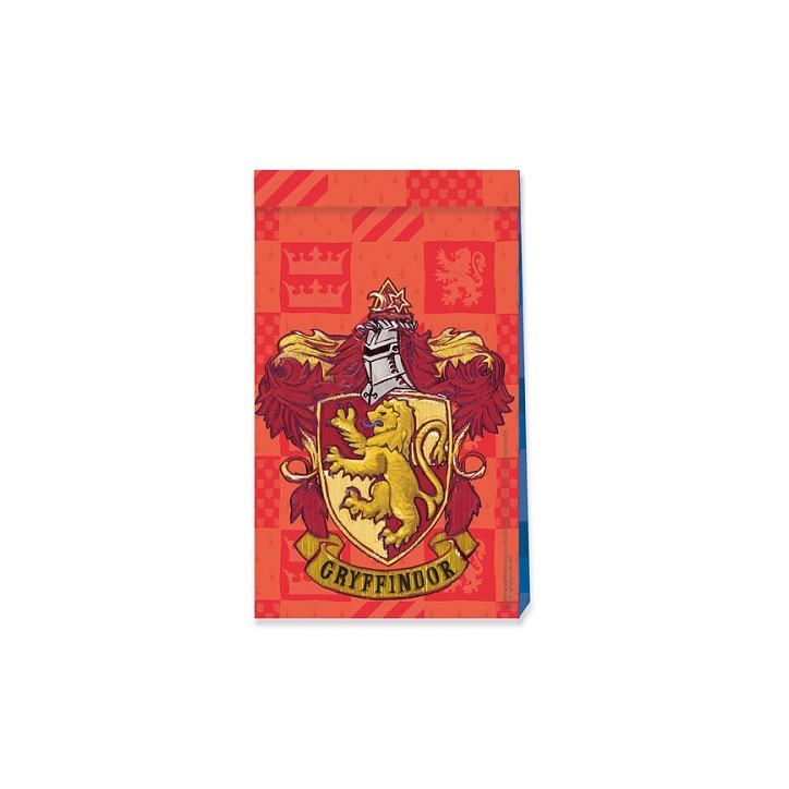 Harry Potter Party Bags Gryffindor – 4 Pack, 21x13x8.5 cm