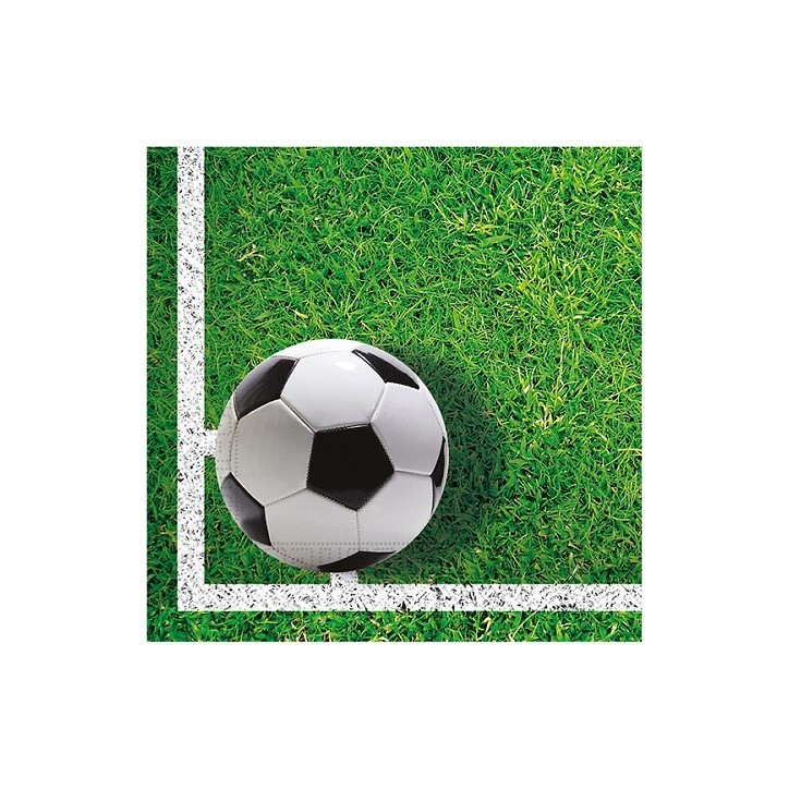 Fussball-Servietten 33x33cm – 20 Stück | Amscan Party Deko