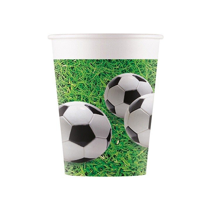 Fussball-Pappbecher 200ml – 8 Stück | Amscan Partybecher Fussball-Pappbecher 200ml – 8 Stück | Amscan Partybecher