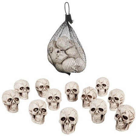 Boland Mini Skulls 12 Pack – Halloween Decoration 4x3 cm for Indoor & Outdoor