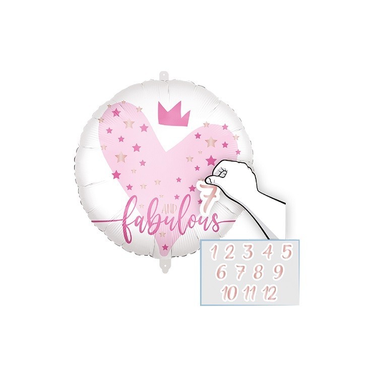 Procos Folienballon 45cm Herz mit Krone – personalisierbar mit Zahlenstickern 1–12 Procos Folienballon 45cm Herz mit Krone – personalisierbar mit Zahlenstickern 1–12