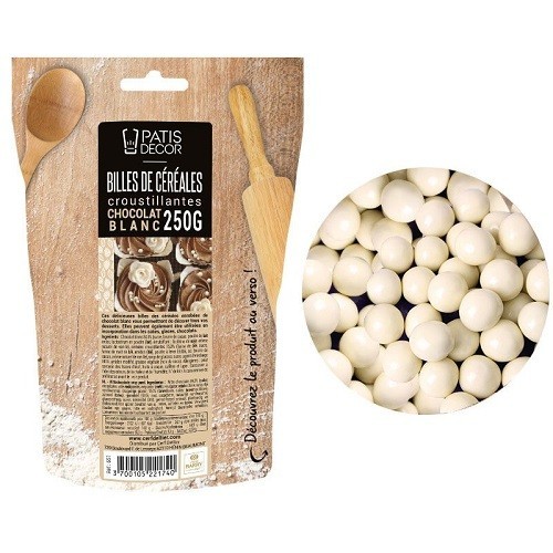 Patisdécor Weisseschokolade Crispy Kugeln, 250g Patisdécor Weisseschokolade Crispy Kugeln, 250g