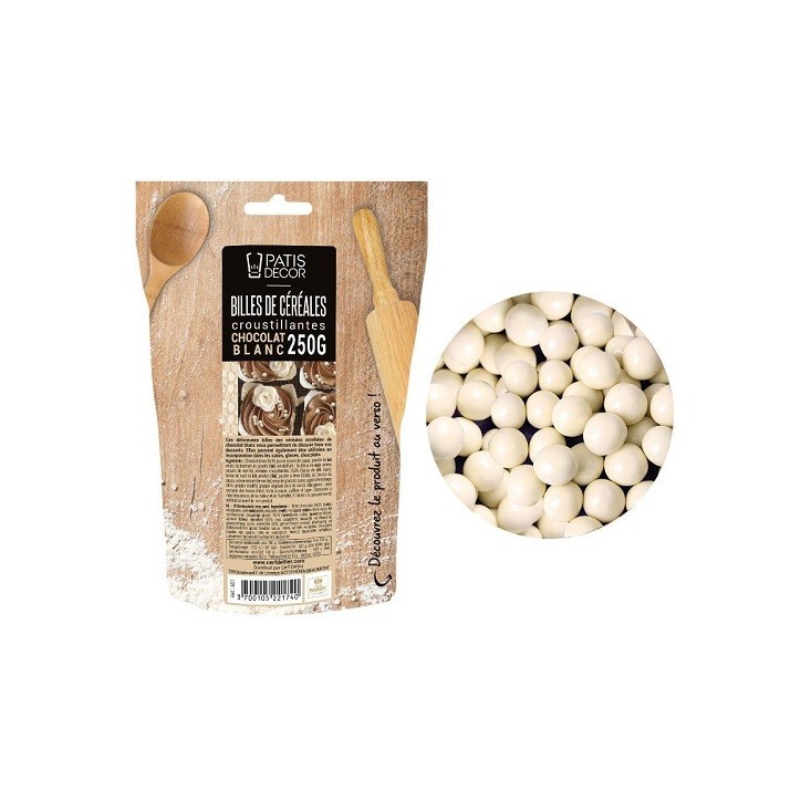 Patisdécor Knusper-Cerealien Weiss 250g – Schokoladenkügelchen zum Dekorieren Patisdécor Knusper-Cerealien Weiss 250g – Schokoladenkügelchen zum Dekorieren