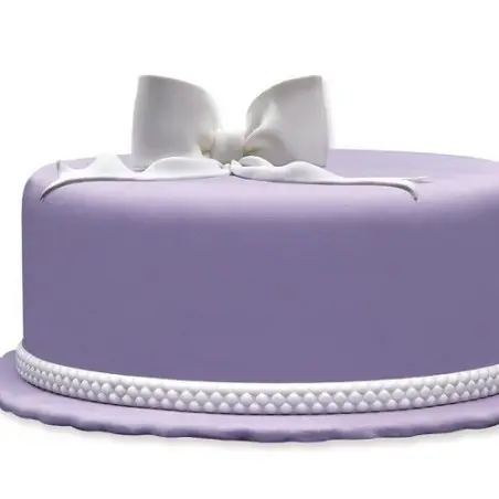 Patisdécor Essbares Perlen-Zuckerdekorband Weiss – 5m Fondantband für Torten