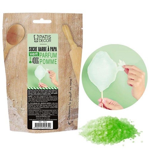 Patisdécor Green Cotton Candy Sugar Apple, 400g