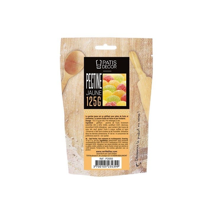Patisdécor Yellow Pectin 125 g – Gelling Agent for Fruit Jellies, Candies & Jams