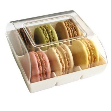 Patisdécor Box for 6 Macarons – Elegant Gift Packaging with Clear Lid