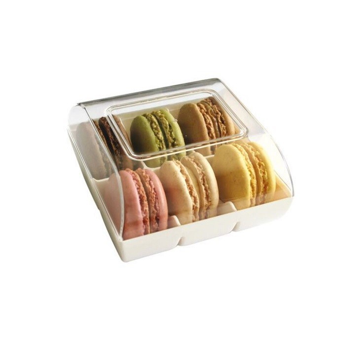 Patisdécor Macaron-Box für 6 Stück – elegante Geschenkverpackung mit Deckel