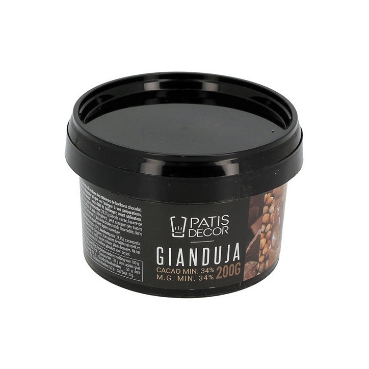 Patisdécor Gianduja 200g – Creamy Chocolate & Hazelnut Paste for Pralines & Desserts