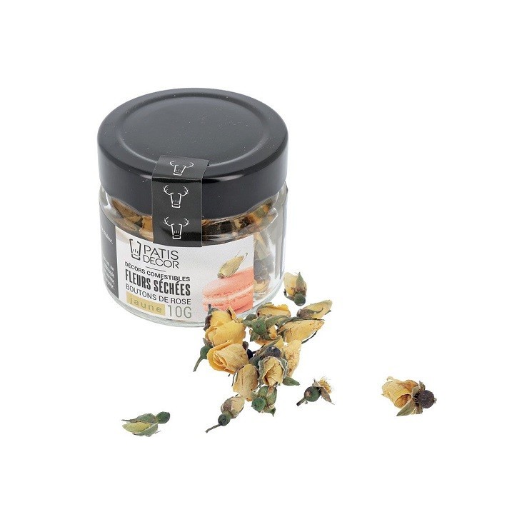 Patisdécor Whole Dried Yellow Rose Buds 8g – Edible Flowers for Cakes, Desserts & Tea Patisdécor Whole Dried Yellow Rose Buds 8g – Edible Flowers for Cakes, Desserts & Tea