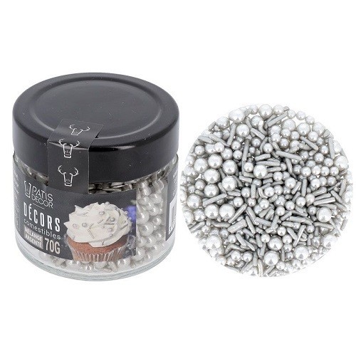 Patisdécor Silber Streusel Mix, 70g