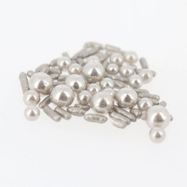 Patisdécor Silber Mix 70g – Edle Zuckerperlen & Streusel für Tortendeko