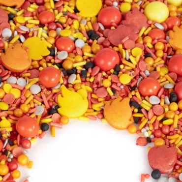 Super Streusel Tatütata Feuerwehr Streusel Mix 90g – Kuchendekor in Rot, Gelb & Orange