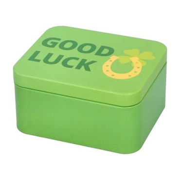 Birkmann Geschenkbox Good Luck – Grüne Metalldose 10x12x6 cm