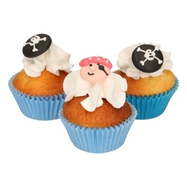 FunCakes Zucker Deko Piraten Set 12 Stück – Essbare Cupcake & Kuchen Dekoration