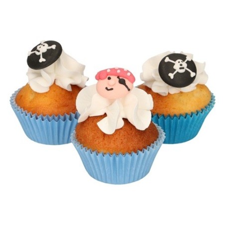 FunCakes Zucker Deko Piraten Set 12 Stück – Essbare Cupcake & Kuchen Dekoration