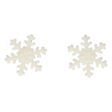 FunCakes Zucker Deko Schneeflocken Weiss 12 Stück – Essbare Winter Tortendeko