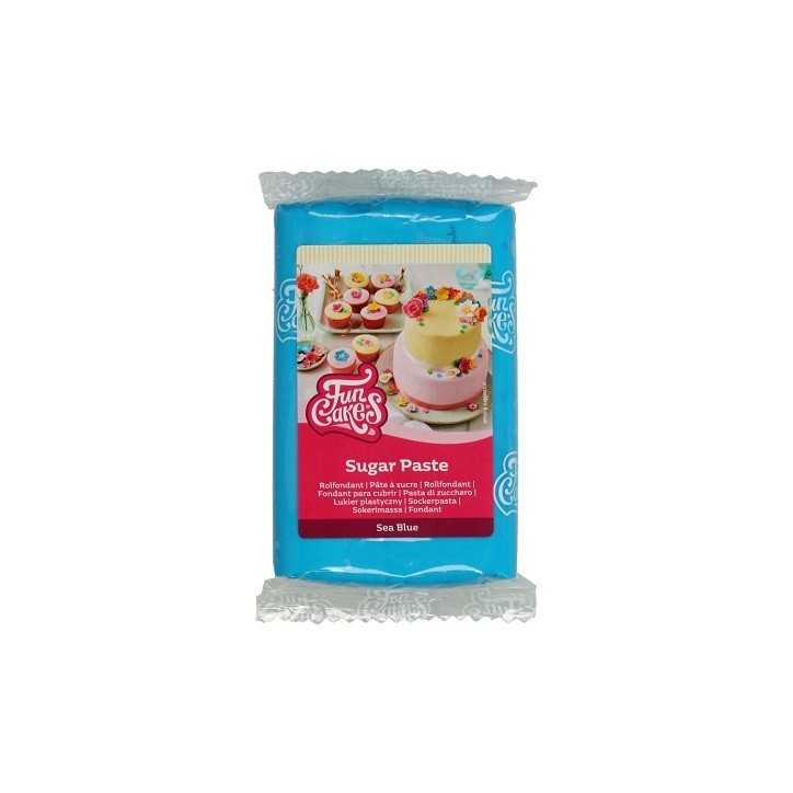 FunCakes Sugar Paste Sea Blue 250 g – Blue Fondant with Vanilla Flavour