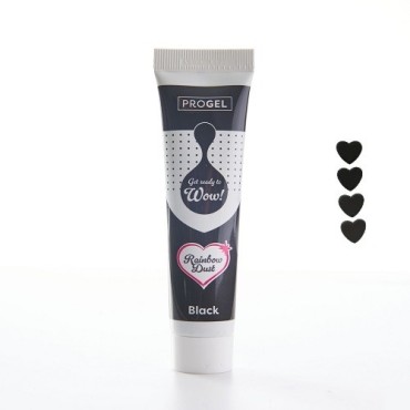 Rainbow Dust ProGel Lebensmittelfarbe Schwarz 25g – hochkonzentriertes Farbgeld für Fondant & Teig