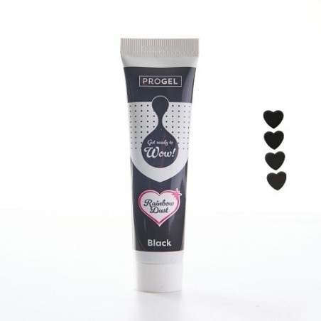 Rainbow Dust ProGel Food Colouring Black 25g – Strong Gel Colour for Cakes & Fondant