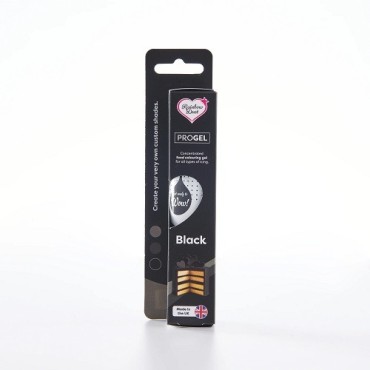 Rainbow Dust ProGel Food Colouring Black 25g – Strong Gel Colour for Cakes & Fondant