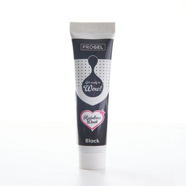 Rainbow Dust ProGel Food Colouring Black 25g – Strong Gel Colour for Cakes & Fondant