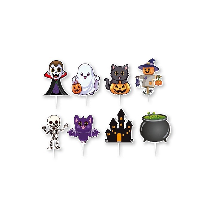 Dekora Halloween Cupcake Toppers 16 pcs – Spooky Cake Decorations Dekora Halloween Cupcake Toppers 16 pcs – Spooky Cake Decorations