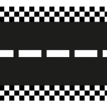 PartyDeco Racing Track Table Runner, 40x500cm PartyDeco Racing Track Table Runner, 40x500cm