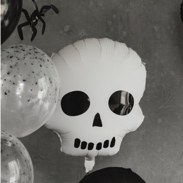 PartyDeco Skull Foil Balloon 36x41 cm – Halloween Party Balloon