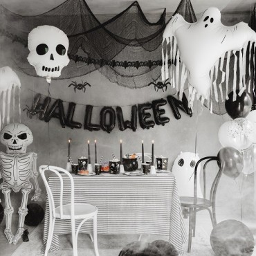 PartyDeco Skull Foil Balloon 36x41 cm – Halloween Party Balloon