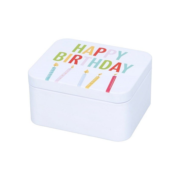 Birkmann Geschenkbox Happy Birthday – Milky White Geschenkbox 10x12x6 cm
