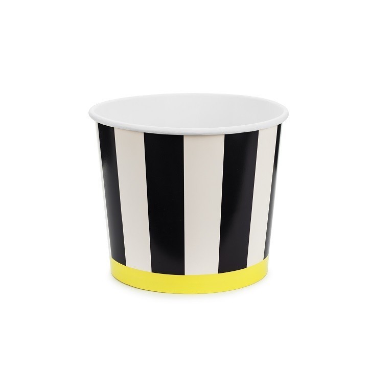 PartyDeco Snack Buckets Stripes – Snackbecher 2 Stück, 14 cm