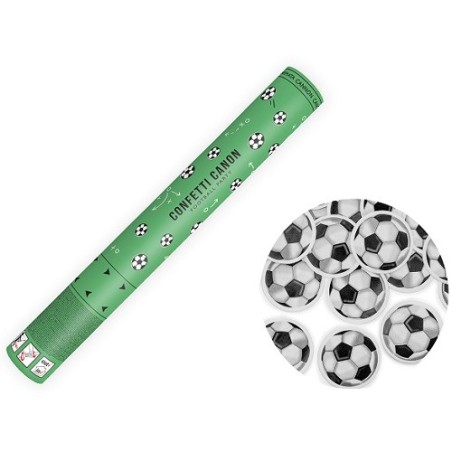 PartyDeco Fussball Konfetti Kanone 40 cm – Fussball Party Deko