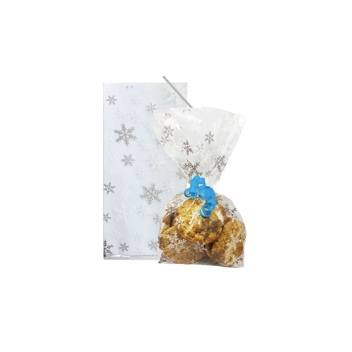 Anniversary House Snowflake Cello Beutel 20 Stück – 12.5x28.5 cm Weihnachtsverpackung