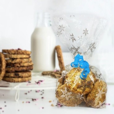 Anniversary House Snowflake Cello Beutel 20 Stück – 12.5x28.5 cm Weihnachtsverpackung