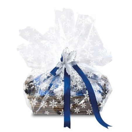 Anniversary House Jumbo Snowflake Cello Basket Bag 61x64cm – Christmas Gift Packaging