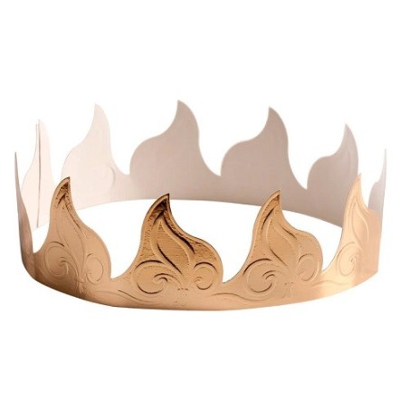 DeKora Gold Epiphany Crowns 100 pcs – 50x5 cm Paper Crowns for King’s Cake