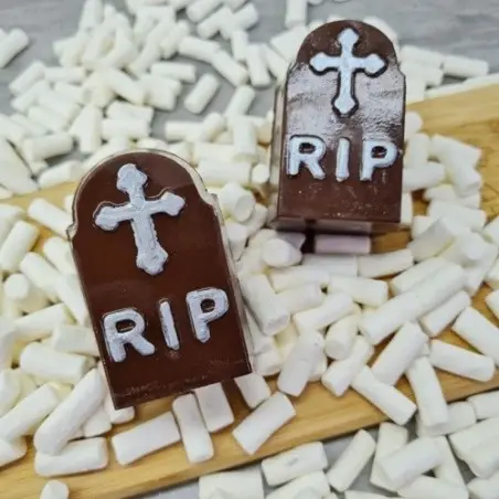 BWB Schokoladenform Gravestone – 3-teilig für Halloween Grabstein Schokolade