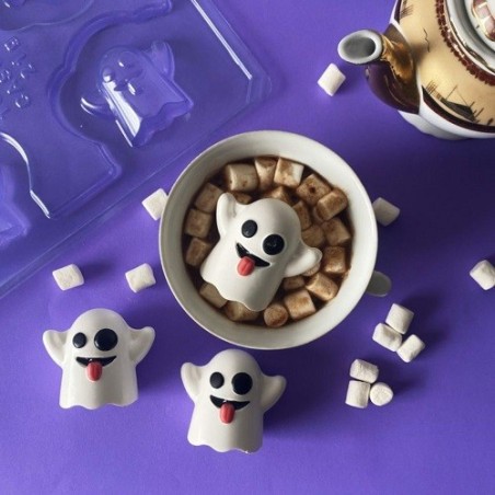 BWB Mini Ghost Chocolate Mould – 3-part Halloween Mould for Chocolate Ghosts