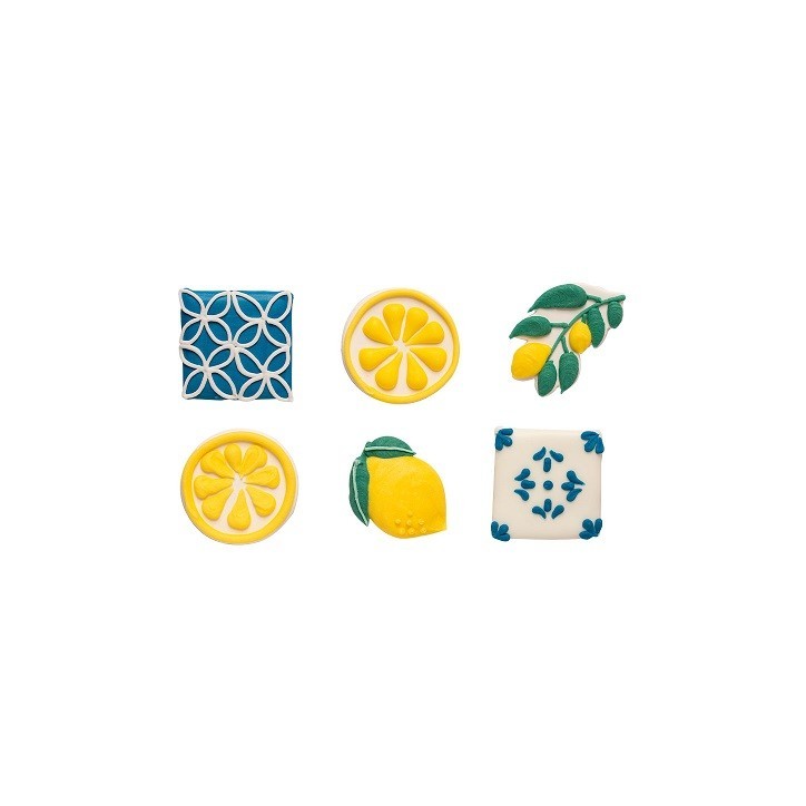 Decora Amalfi Sugar Decorations 6 pcs – Lemons & Tiles for Summer Cakes Decora Amalfi Sugar Decorations 6 pcs – Lemons & Tiles for Summer Cakes