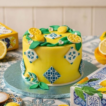Decora Amalfi Sugar Decorations 6 pcs – Lemons & Tiles for Summer Cakes