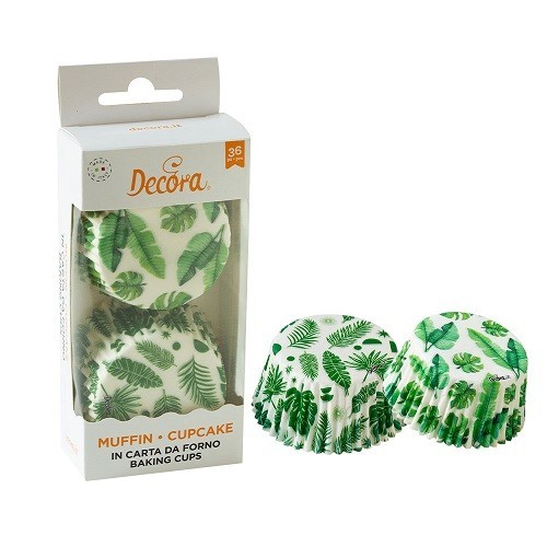 Decora Tropische Blätter Cupcake Förmchen, 36 Stück Decora Tropische Blätter Cupcake Förmchen, 36 Stück