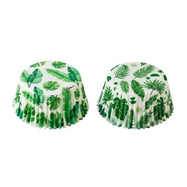 Decora Cupcake Förmchen Tropical Leaves – 36 Stück Muffin Backförmchen Ø 50 mm