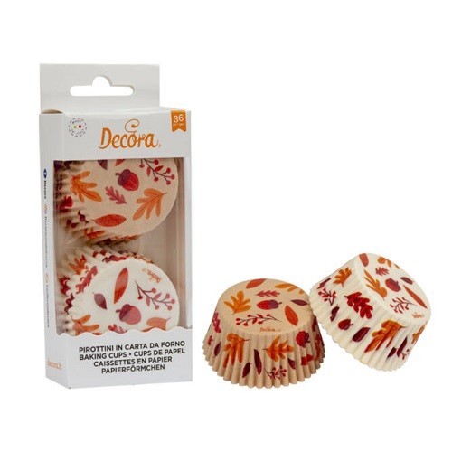 Decora Herbstlaub Cupcake Förmchen, 36 Stück