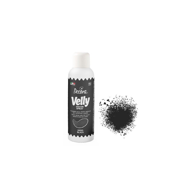 Decora Velly Samtspray Schwarz 100ml – Edler Samteffekt für Desserts